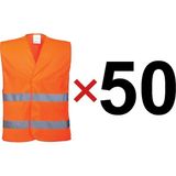 Starline Reflektörlü Ikaz Yeleği Turuncu Fosforlu Işçi Yelek - Xl - 50 Adet