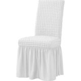 StarMall Brürümcük Etekli Sandalye Kılıfı, Lastikli,esnekli Sandalye Örtüsü 1 Adet - 35 x 45 cm - Beyaz