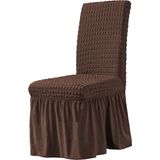 StarMall Brürümcük Etekli Sandalye Kılıfı, Lastikli,esnekli Sandalye Örtüsü 1 Adet - 35 x 45 cm - Kahverengi