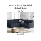 StarMall Bürümcük 7 Kişilik L köşe koltuk örtüsü, Etesiz Esnek koltuk kılıfı, osmanlı desen (550cm)