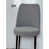 StarMall Jakarlı Kumaş Ilmek Desen Oval Sandalye Kılıfı. Lastikli, Yıkanabilir, Esnek Sandalye Örtüsü 1 Adet - 40 x 40 cm - Gri