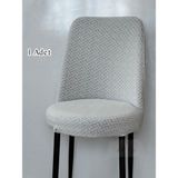 StarMall Jakarlı Kumaş Ilmek Desen Oval Sandalye Kılıfı. Lastikli, Yıkanabilir, Esnek Sandalye Örtüsü 1 Adet - 40 x 40 cm - Taş - Gri