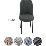 StarMall Jakarli Kumaş Oval Sandalye Kılıfı,sandalye Örtüsü Çubuk Desen 1 Adet - 35 x 45 cm - Antrasit