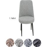 StarMall Jakarli Kumaş Oval Sandalye Kılıfı,sandalye Örtüsü Çubuk Desen 1 Adet - 35 x 45 cm - Gri