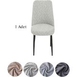 StarMall Jakarli Kumaş Oval Sandalye Kılıfı,sandalye Örtüsü Çubuk Desen 1 Adet - 35 x 45 cm - Krem