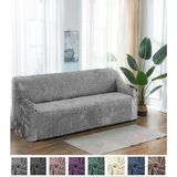 StarMall Kadife 3 Kişilik Koltuk Örtüsü Lastikli Kanepe Örtüsü | Lastikli Koltuk Örtüsü | Koltuk Kılıfı - Gri - 180 x 230 cm