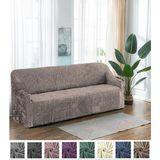 StarMall Kadife 3 Kişilik Koltuk Örtüsü Lastikli Kanepe Örtüsü | Lastikli Koltuk Örtüsü | Koltuk Kılıfı - Vizon - 180 x 230 cm