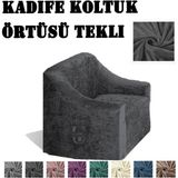 StarMall Kadife Koltuk ,kanepe,çekyat Örtüsü,koltuk Kılıfı Tekli - Antrasit - 80 x 120 cm
