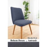StarMall Mutfak Sandalye Kılıfı-Büyük Oval Likral Kum desen Yıkanabilir Lastikli Sandalye Örtüsü Chair Cover