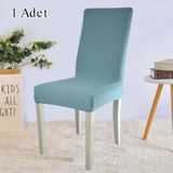 StarMall Tuğla Desen Likrali Jakarlı Kümaş Sandalye Örtüsü, Lastikli, Esnekli Sandalye Kılıfı 1 Adet Mint Yeşili