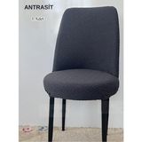 StarMall Tuğla Desen Oval Sandalye Kılıfı Likralı Esnek Yıkanabilir Lastikli Sandalye Örtüsü (1 Adet) - 40 x 40 cm - Antrasit