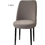 StarMall Tuğla Desen Oval Sandalye Kılıfı Likralı Esnek Yıkanabilir Lastikli Sandalye Örtüsü (1 Adet) - 40 x 40 cm - Vizon