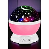 Starmaster Yıldızlı Dönen Işıklı Gece Lambası Gökyüzü Projeksiyon Pembe Renk Kız Çocuk Odası Aydınlatma