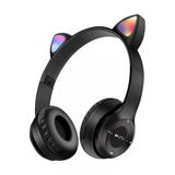Starnewstore Home Işıklı Renk Değiştiren Cat Kedi Kulaklık Siyah Gamer Kulaklığı P47m Kulaklık Çocuk Y