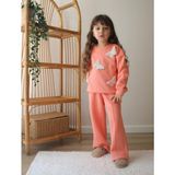 Starry Couture Kelebek Aplikeli Şardonlu Kız Çocuk Takımı - Somon - 7 - 8 Yaş