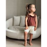 Starry Couture Kız Çocuk Dantel Detaylı Şort ve Askılı Bluz Takım - Kahverengi - 3 - 4 Yaş