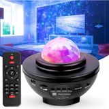 Starry Gece Lambası, Evini Yıldızlarla Aydınlat, Sihirli Atmosfer ile Yıldızlı Geceler Projektör Bluetooth Hoparlör Ses Bombası - Siyah