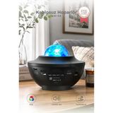 Starry Projektör Led Lazer Uzaktan Kumandalı Kablosuz Hoparlör Gece Lambası Lw34 Siyah