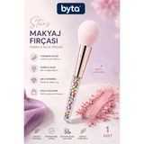 Stars Pudra ve Allık Fırçası – Yumuşak Kıllı Işıltılı Taşlı Saplı Makyaj Fırçası