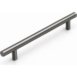 Starseven (1 Adet) Titanyum Renk 128 mm 12,8 cm Metal Mobilya Mutfak Dolap Çekmece Dolabı Kulbu Kulpu Kulplar