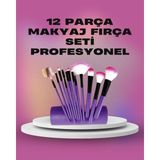 Starseven 12 Parça Yumuşak Kıllı Makyaj Fırçası Seti Yüz ve Göz Makyajına Uygun Profesyonel Kullanım