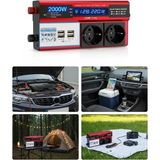 Starseven 12V 2000W Modifiye Sinüs Inverter Araç Güneş Enerjisi Uyumlu, Çift Usb, Çift Priz Çakmaklık E