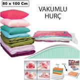 Starseven 2 Adet Büyük Boy 80 cm x 100 cm Vakumlu Poşet Vakumlu Hurç Vakumlu Torba Yorgan Yastık Saklama Hurc