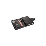 Starseven 2k 4683 Ajanda Tarihsiz Kareli 14X20 cm Ajanda/defter Hesap Makineli Suni Deri Organizer, Siyah