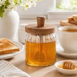 Starseven 450 ml Akasya Kapaklı Kaşıklı Cam Bal Kavanozu Saklama Kabı Pinterest Tasarım Erzak Bakliyat Kabı