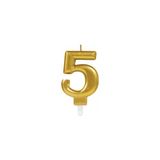 Starseven 5 Rakamı Mum Gold Renk - Seçenek