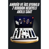 Starseven 7 Kordonlu Akıllı Saat Siyah Kasa Dokunmatik Ekran Uyku ve Sağlık Takibi - Seçenek
