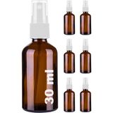 Starseven Afracam 30 ml Amber Sprey Kapaklı Beyaz Fısfıs Kolonya Dezenfektan Parfüm Cam Şişe (6)