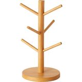 Starseven Ahşap Bambu Kupa Bardak Askısı 6'lı Stand Doğal Mutfak Tezgahı Için Kupa Standı Bardak Tutucu Moder