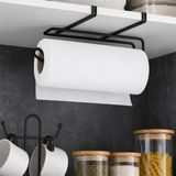 Starseven Alper Banyo Pratik Solo Havluluk Siyah, Dolap Altı Kağıt Havlu Tutucu, Delmeden Montajlı Mutfak Rul