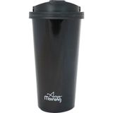 Starseven Any Morning 500 ml Paslanmaz Çelik Termos Mug, Çift Katmanlı, Sızdırmaz Kapak, Siyah SI231902