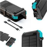 Starseven ASP-P20000HS 20000MAH Solar Powerbank, El Kranklı Şar, Type-C, Microusb, Şarj, LED Fener,