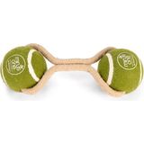 Starseven Beeztees Oyuncağı, Ipli Iki Tenis Topu, Kauçuk, Gri/kahverengi, 21CM, Top 6,3cm