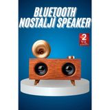 Starseven Bluetooth Nostalji Speaker Radyo Gramofon Ahşap Renk - Seçenek