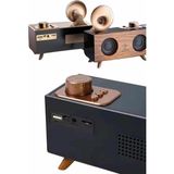 Starseven Bluetooth Nostalji Speaker Radyo Gramofon Ahşap Renk