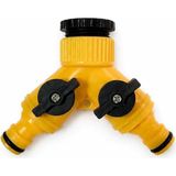Starseven Çift Çıkışlı Vanalı Musluk Adaptörü, 1/2 3/4 Uyumlu, Sarı, DMX4279