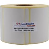 Starseven Eko Termal Nonperm Etiket 70MM x 50MM Ruloda 1000 Adet 40MM Kuka Çapında Cam Yüzeylere Iz Bırakmaya