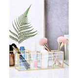 Starseven Esadesign Cam Gold Dört Bölmeli Makyaj Fırçalık Organizer