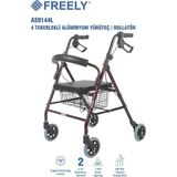 Starseven Freely AS9144L 4 Tekerlekli Alüminyum Yürüteç, Rollatör, Sepetli, Katlanabilir