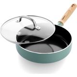 Starseven Greenpan Mayflower Seramik Yapışmaz Güveç Tavası 24 Cm/2,7 Litre Kapaklı, Ahşap