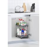 Starseven Gri 2 Katlı Tekerlekli Düzenleyici Mutfak Banyo Rafı