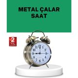 Starseven Gümüş Renkli Sessiz Işıklı Dekoratif Masa Üstü Çalar Saat Alarmlı