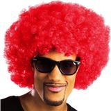Starseven Kırmızı Renk Kıvırcık Afro Bonus Peruk