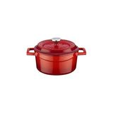 Starseven Lava Döküm Yuvarlak Tencere, Trendy, 16CM, Kırmızı