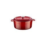 Starseven Lava Döküm Yuvarlak Tencere, Trendy, 28 Cm, 6.71 L Hacim, Kırmızı