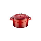 Starseven Lava Metal Döküm Mini Tencere, 10 Cm, 0.35 L Hacim, Kırmızı